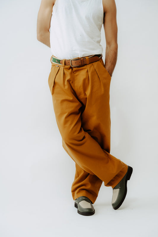 Cinto Algodão com Couro Dogs - Verde