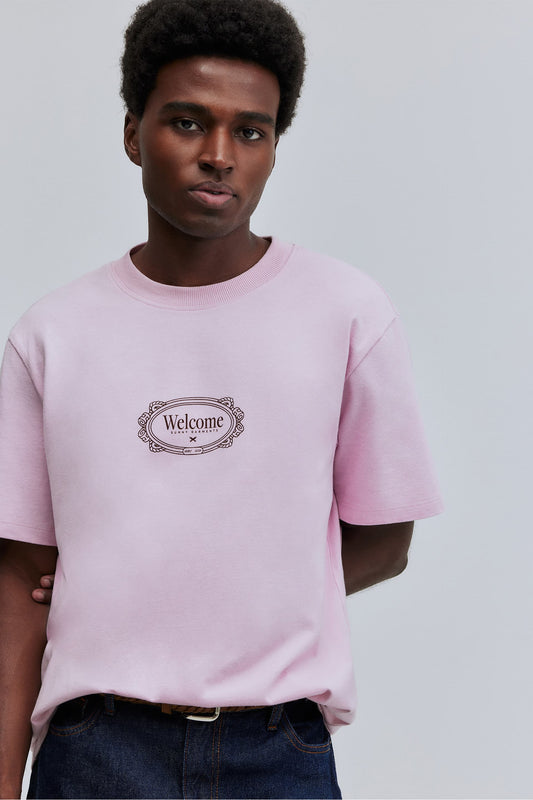T-shirt Comfort Fit Frame Hering + Welcome - Rosa