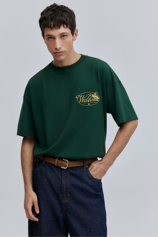 T-shirt Boxy Fit Marlin Hering + Welcome - Verde