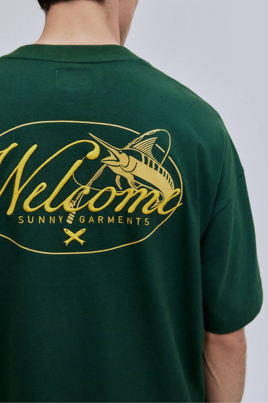 T-shirt Boxy Fit Marlin Hering + Welcome - Verde