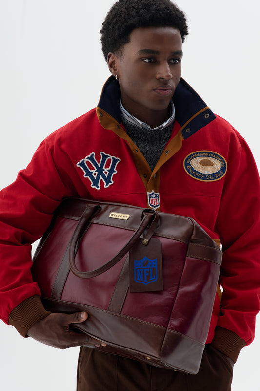 Bolsa de Couro x NFL - Vinho e Marrom