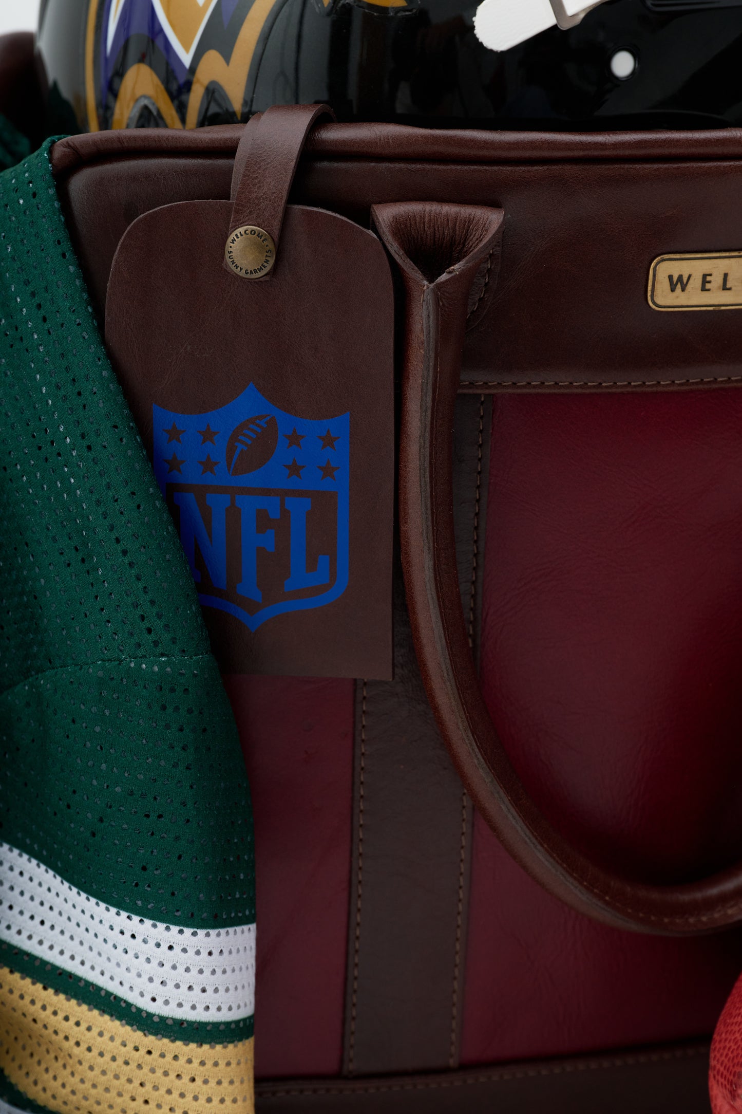 Bolsa de Couro x NFL - Vinho e Marrom