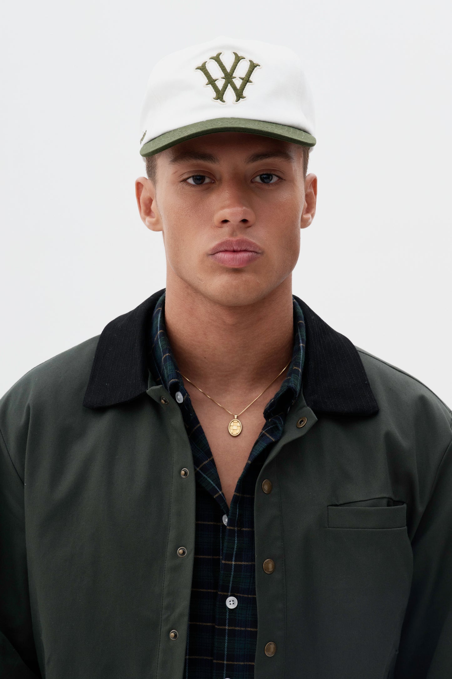 Boné Yankee - Off White e Verde
