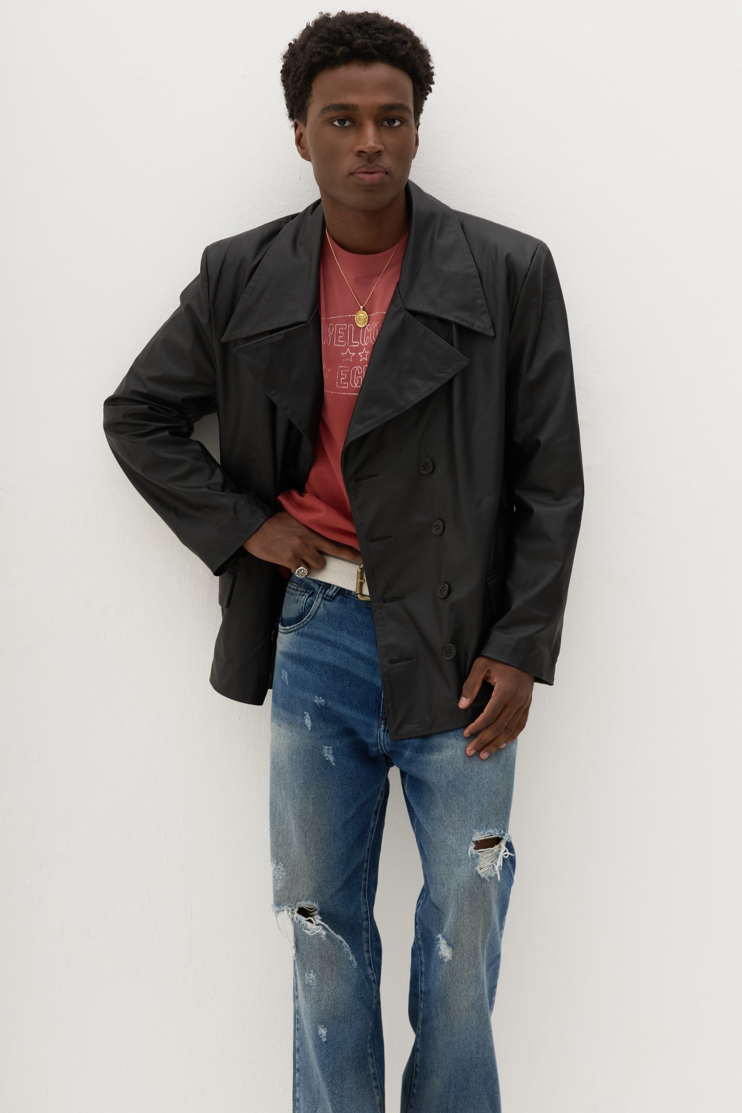 Blazer Couro x Egho - Preto