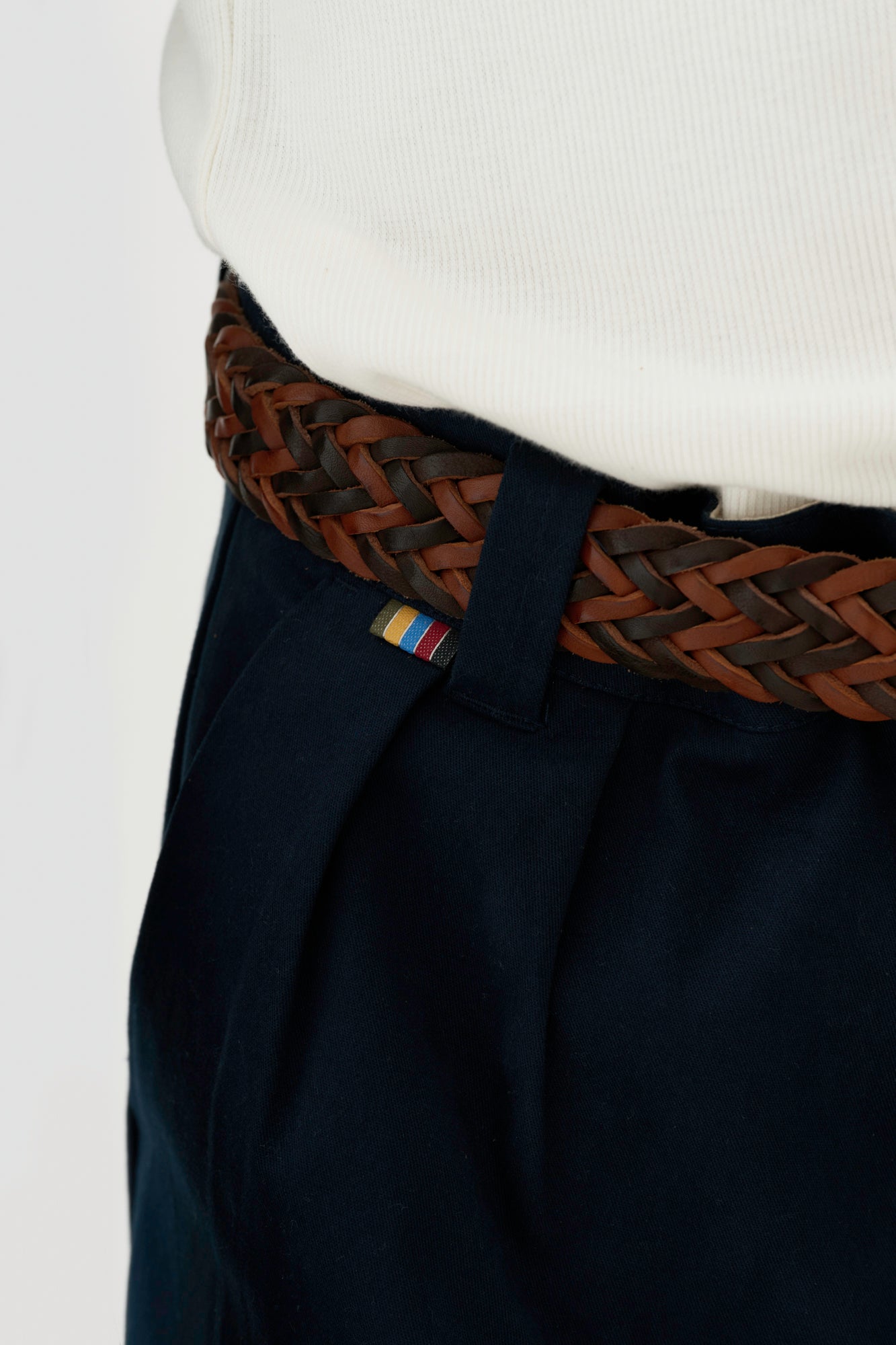Calça Alfaiataria Dupla Prega Ampla - Azul Marinho