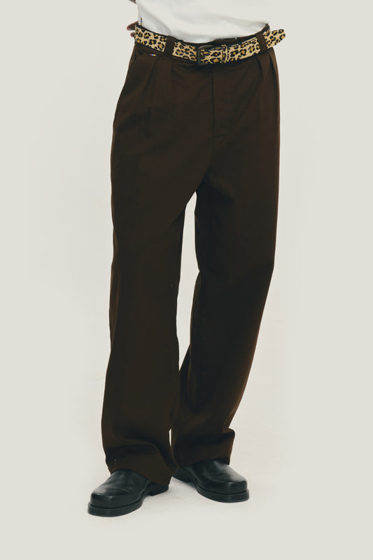Calça Alfaiataria Dupla Prega - Marrom Café