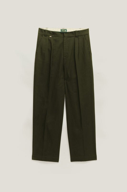 Calça Alfaiataria Dupla Prega - Verde Militar