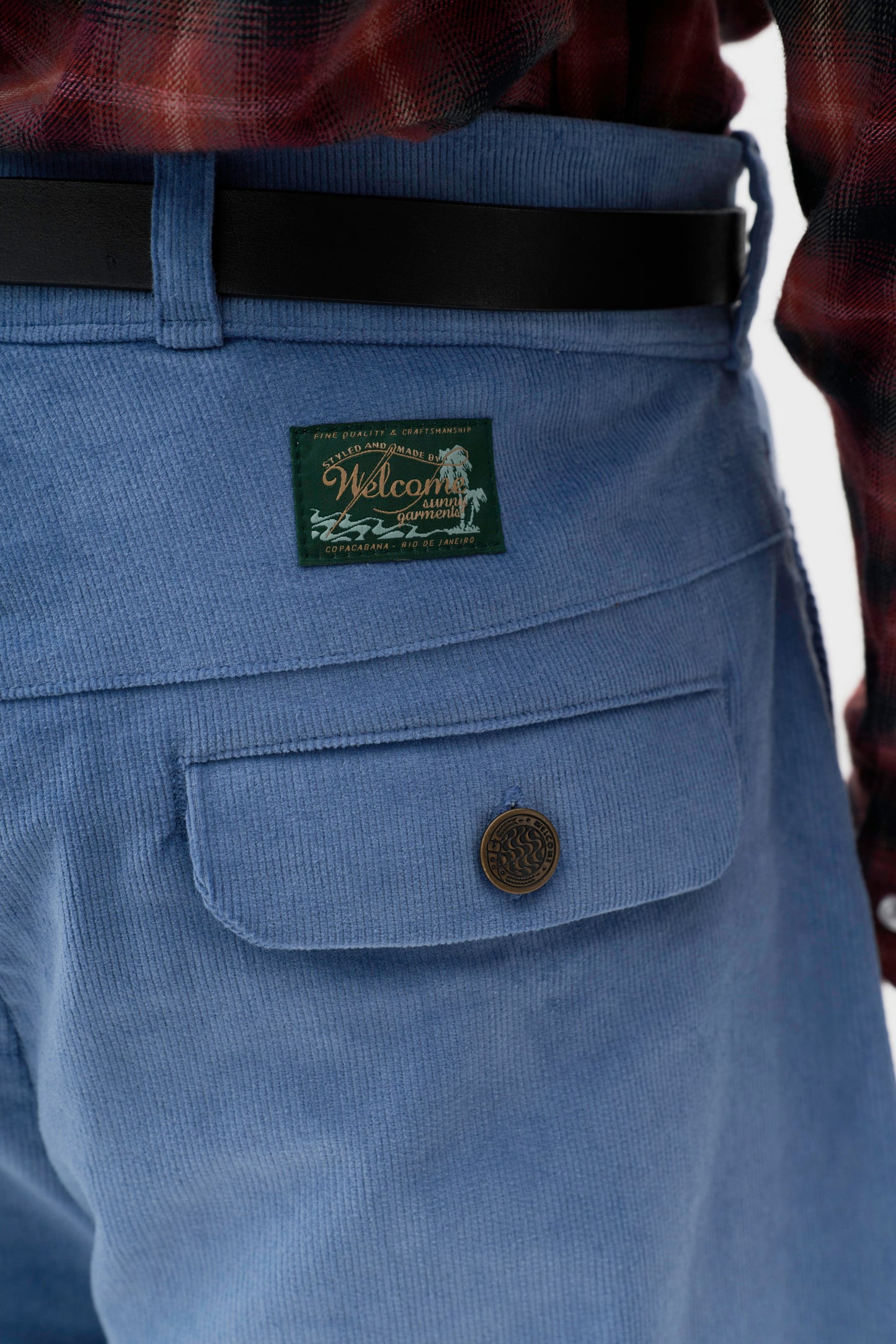 Calça Chino Cotelê - Azul Vintage
