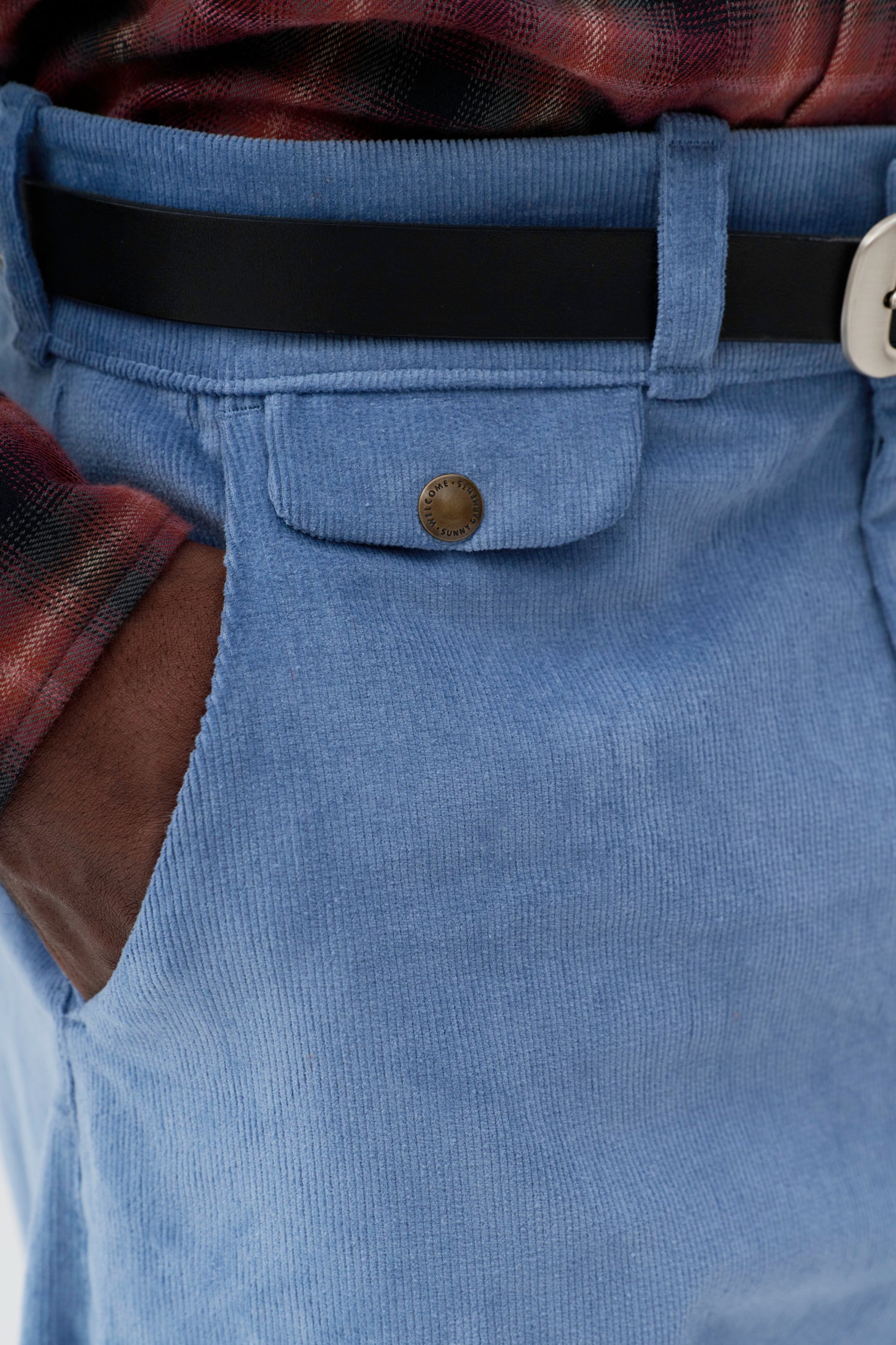 Calça Chino Cotelê - Azul Vintage