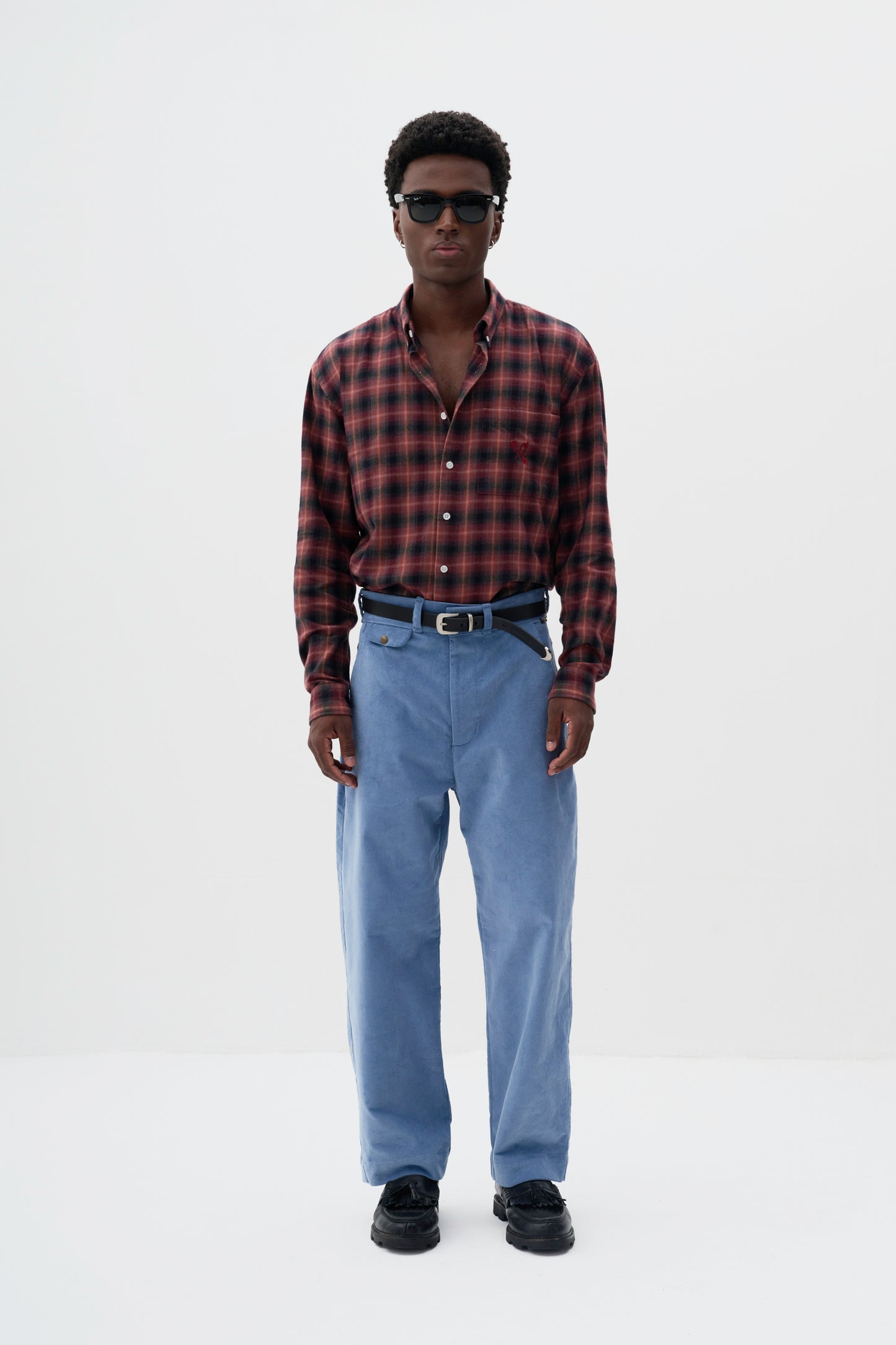 Calça Chino Cotelê - Azul Vintage