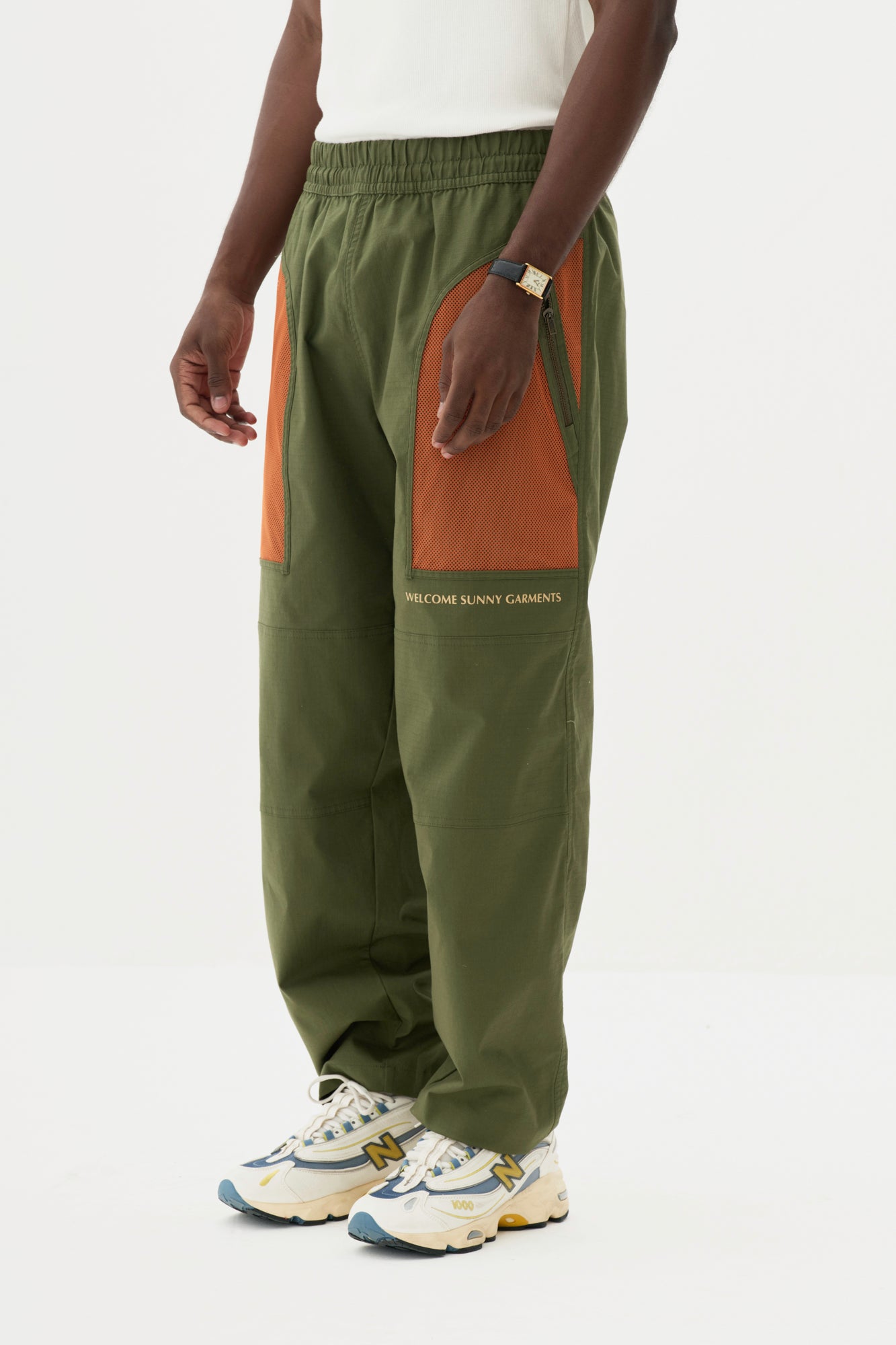 Calça Fishnet Ripstop - Verde e Laranja