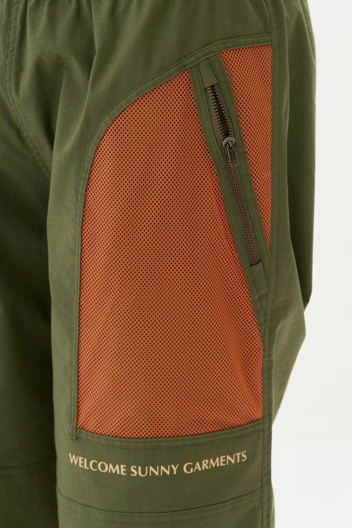 Calça Fishnet Ripstop - Verde e Laranja
