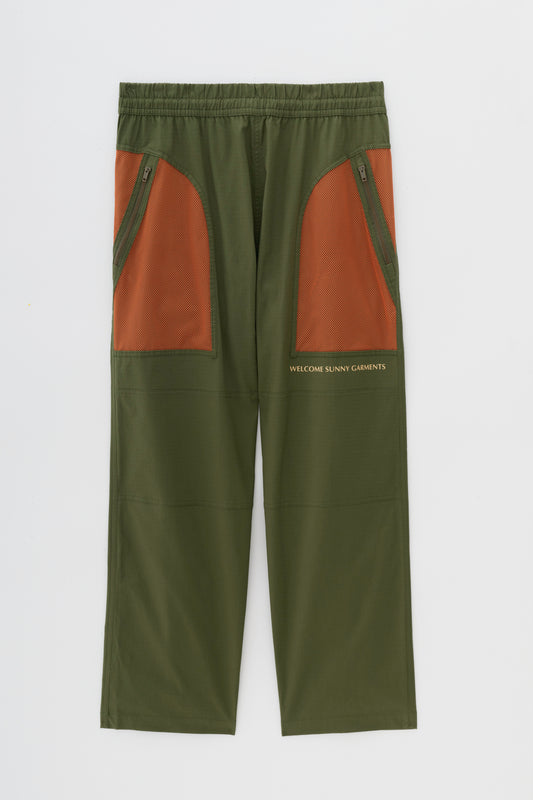 Calça Fishnet Ripstop - Verde e Laranja