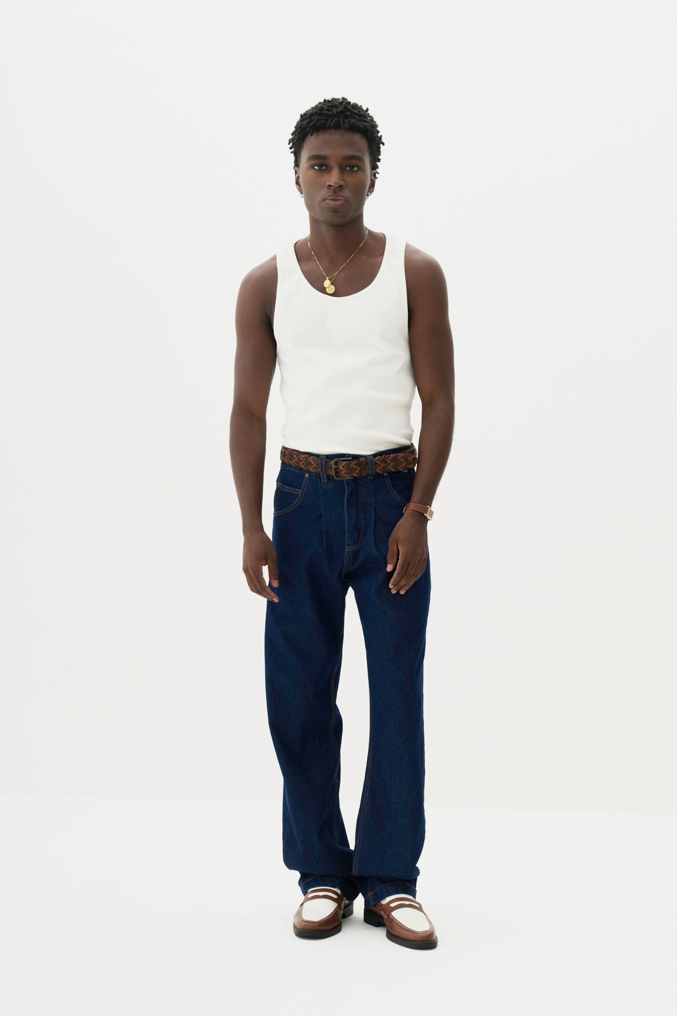 Calça Jeans Sunny Prega Única - Azul Raw