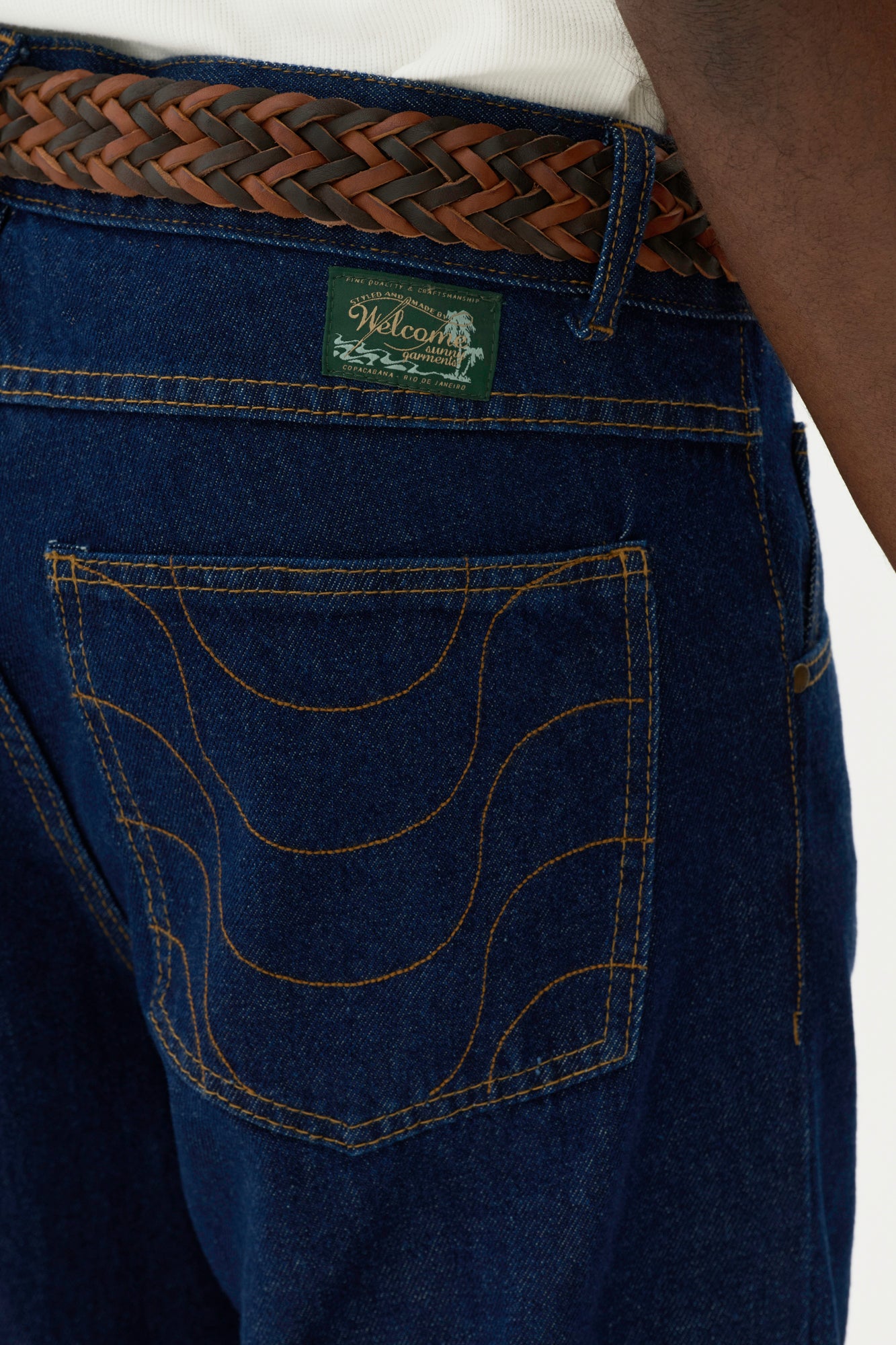 Calça Jeans Sunny Prega Única - Azul Raw