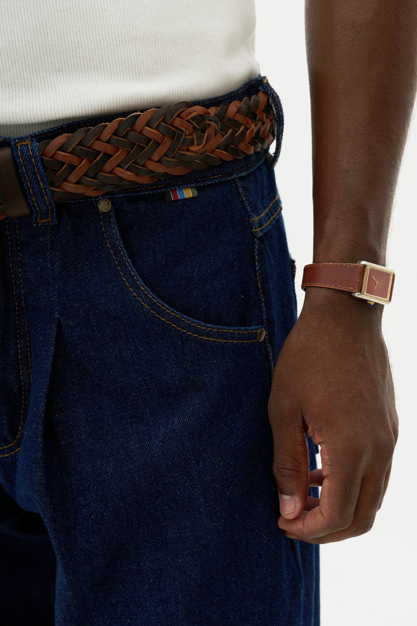 Calça Jeans Sunny Prega Única - Azul Raw