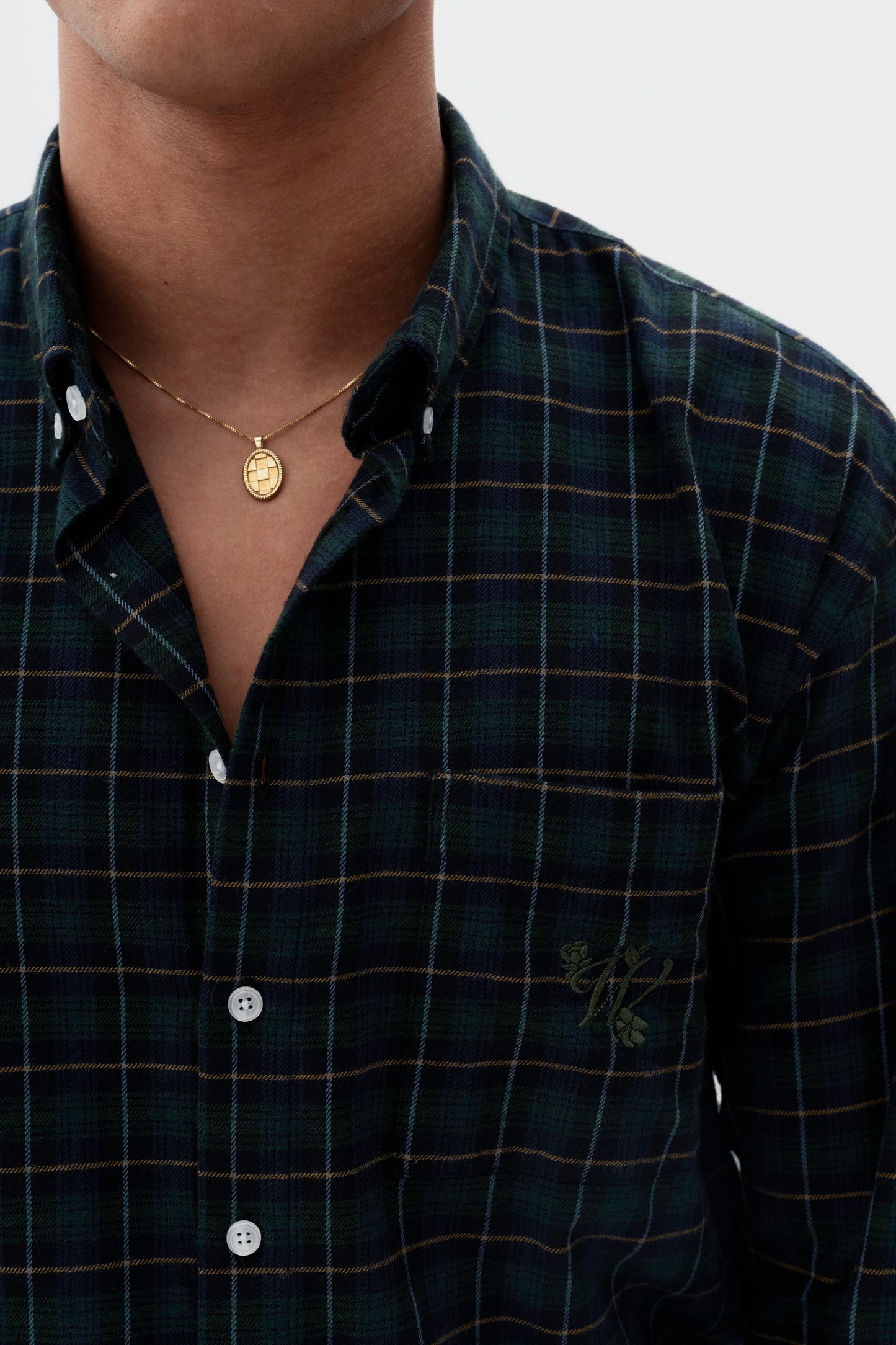 Camisa Overshirt Xadrez  ML- Verde e Preto