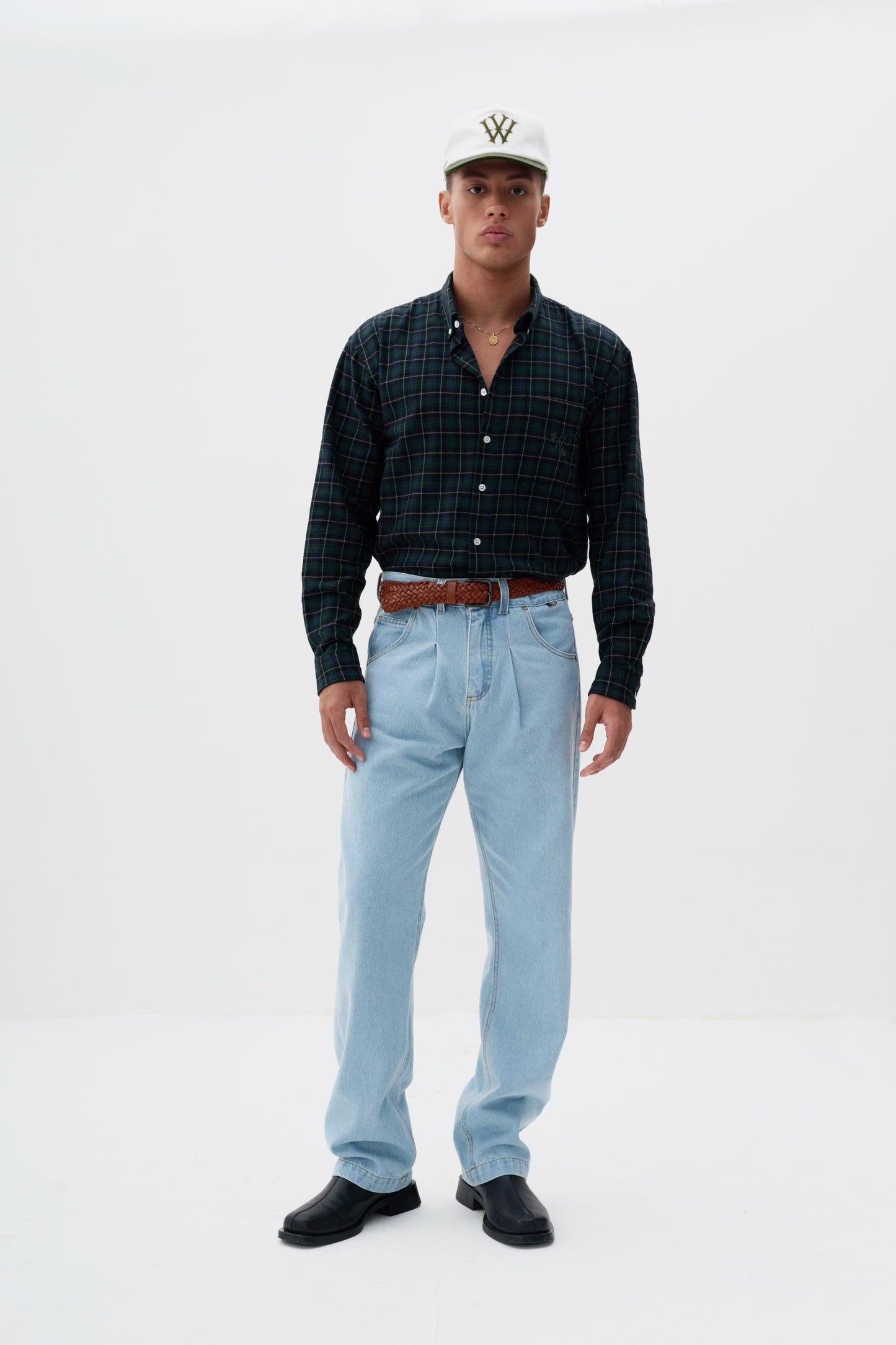 Camisa Overshirt Xadrez  ML- Verde e Preto
