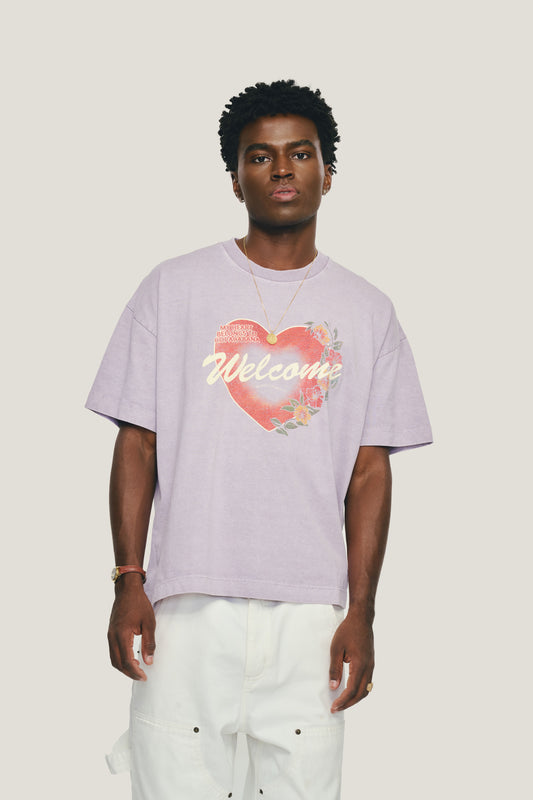 T-shirt Boxy Fit Heart Shaped Box - Roxa