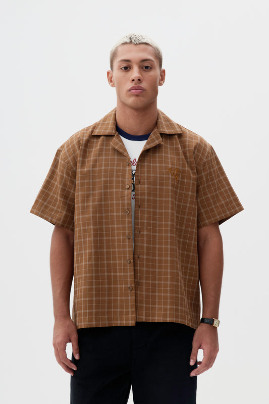 Camisa Xadrez MC - Marrom Caramelo