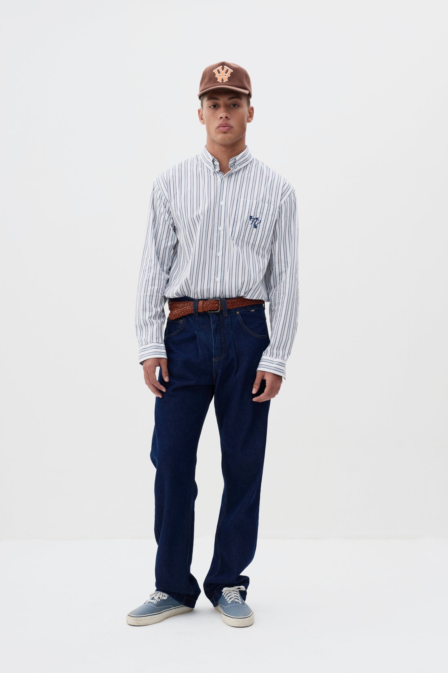 Camisa Lounge Listrada - Off White, Preto e Azul