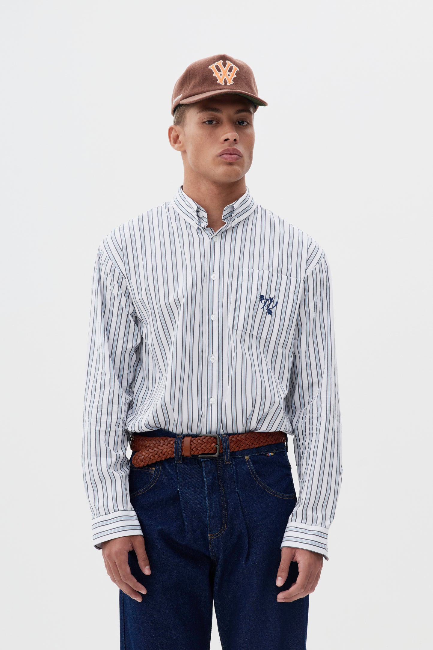 Camisa Lounge Listrada - Off White, Preto e Azul