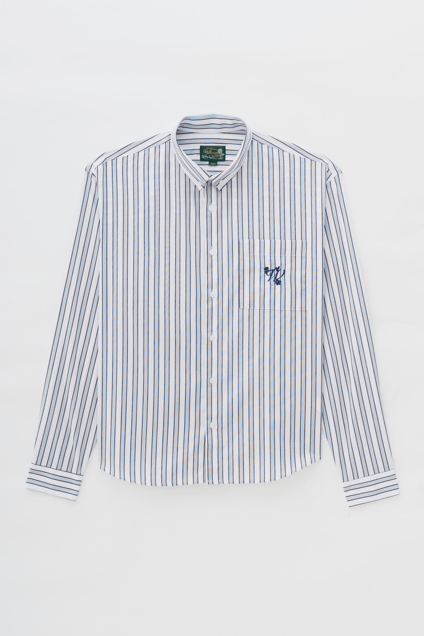 Camisa Lounge Listrada - Off White, Preto e Azul