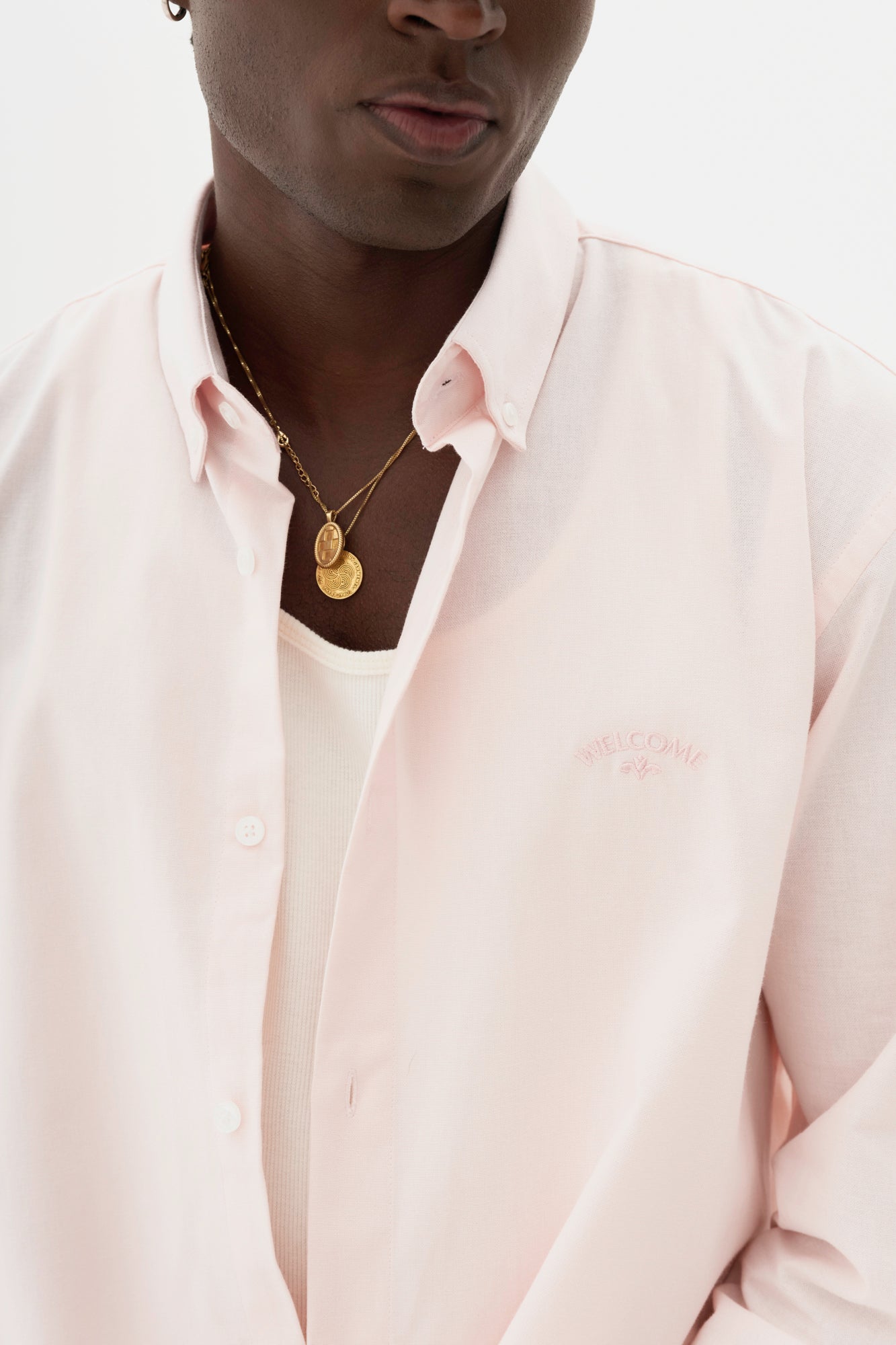Camisa Oxford Manga Longa - Rosa