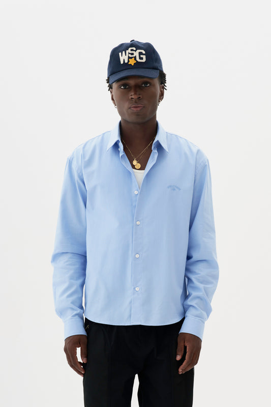 Camisa Oxford Manga Longa - Azul Celeste