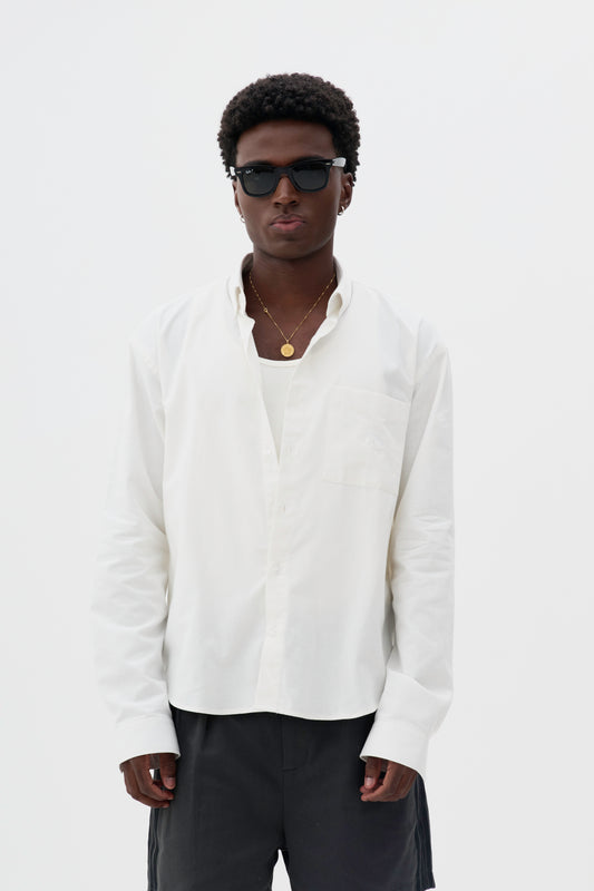 Camisa Oxford Manga Longa - Off White
