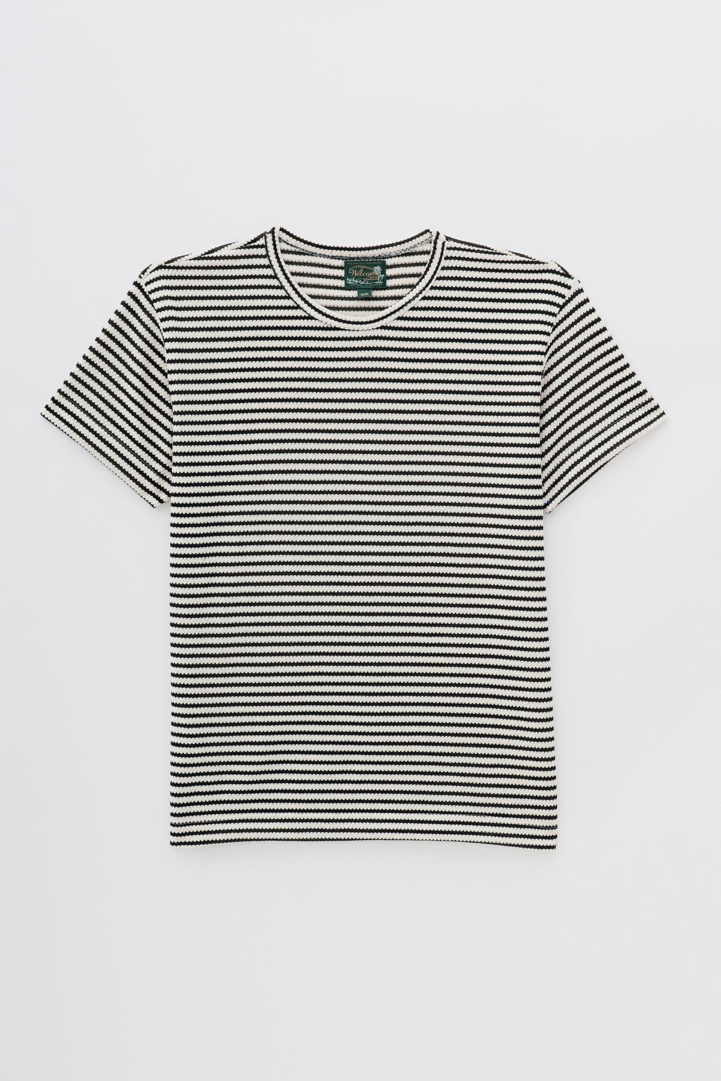 T-shirt Tricô Listrada - Preto e Off White