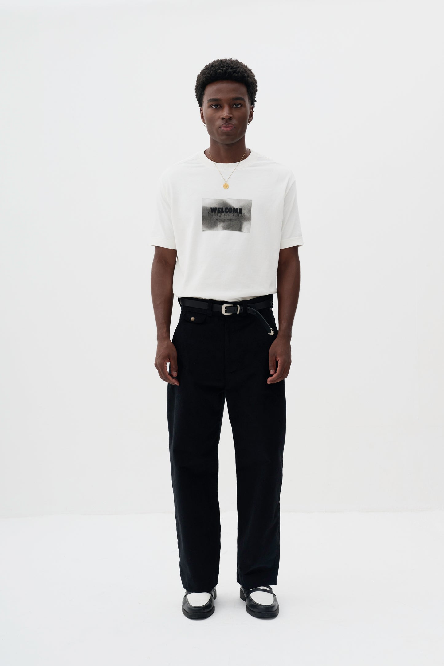 T-shirt Regular Fit Label - Off White
