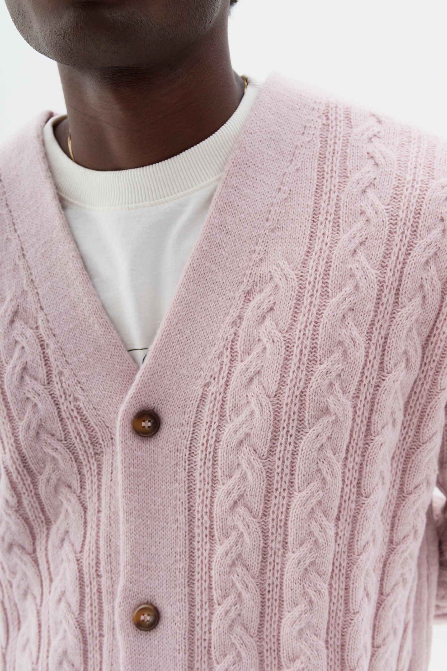 Cardigan Cableknit - Rosa