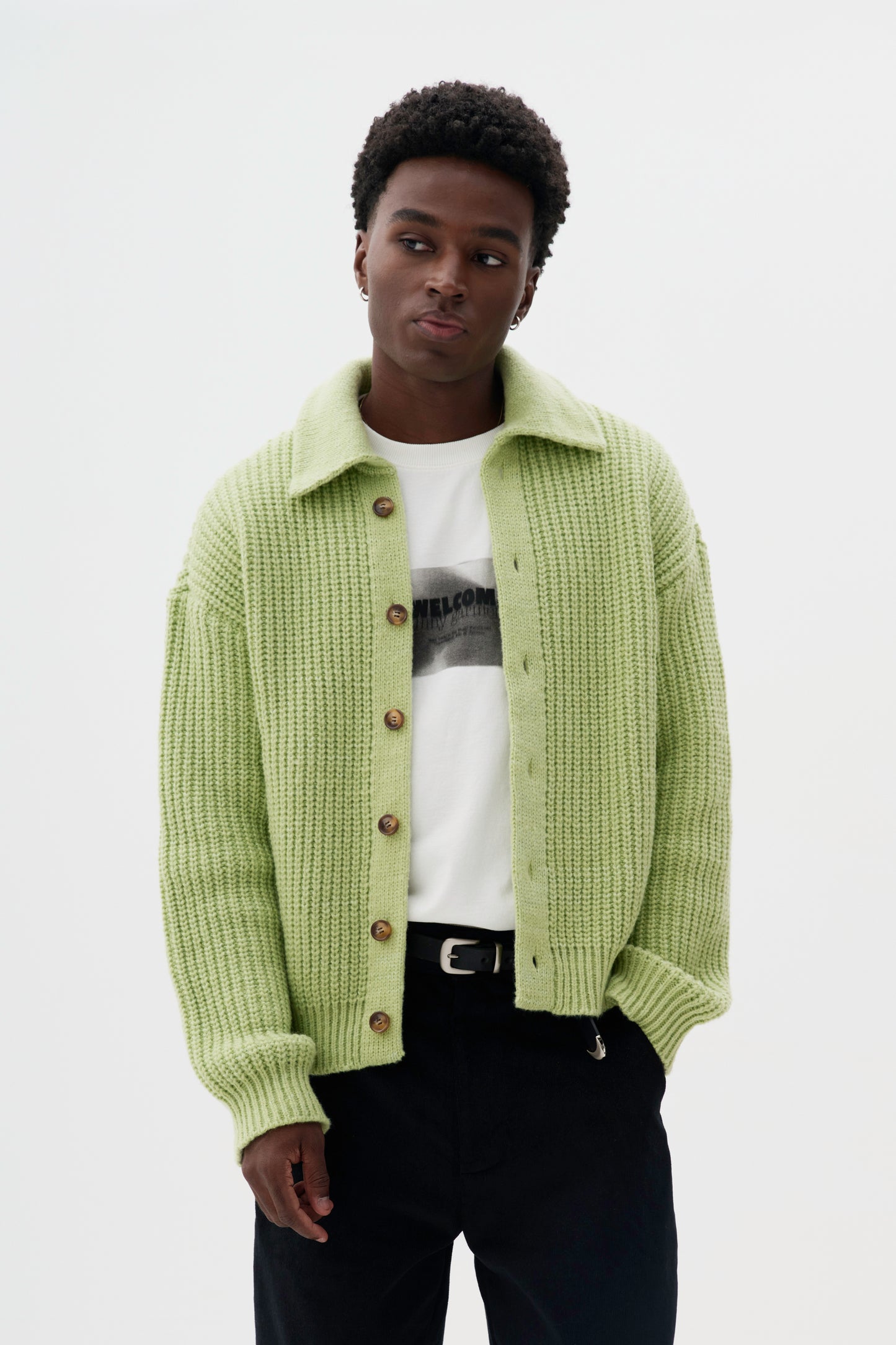Cardigan Pom Tricô - Verde Mint