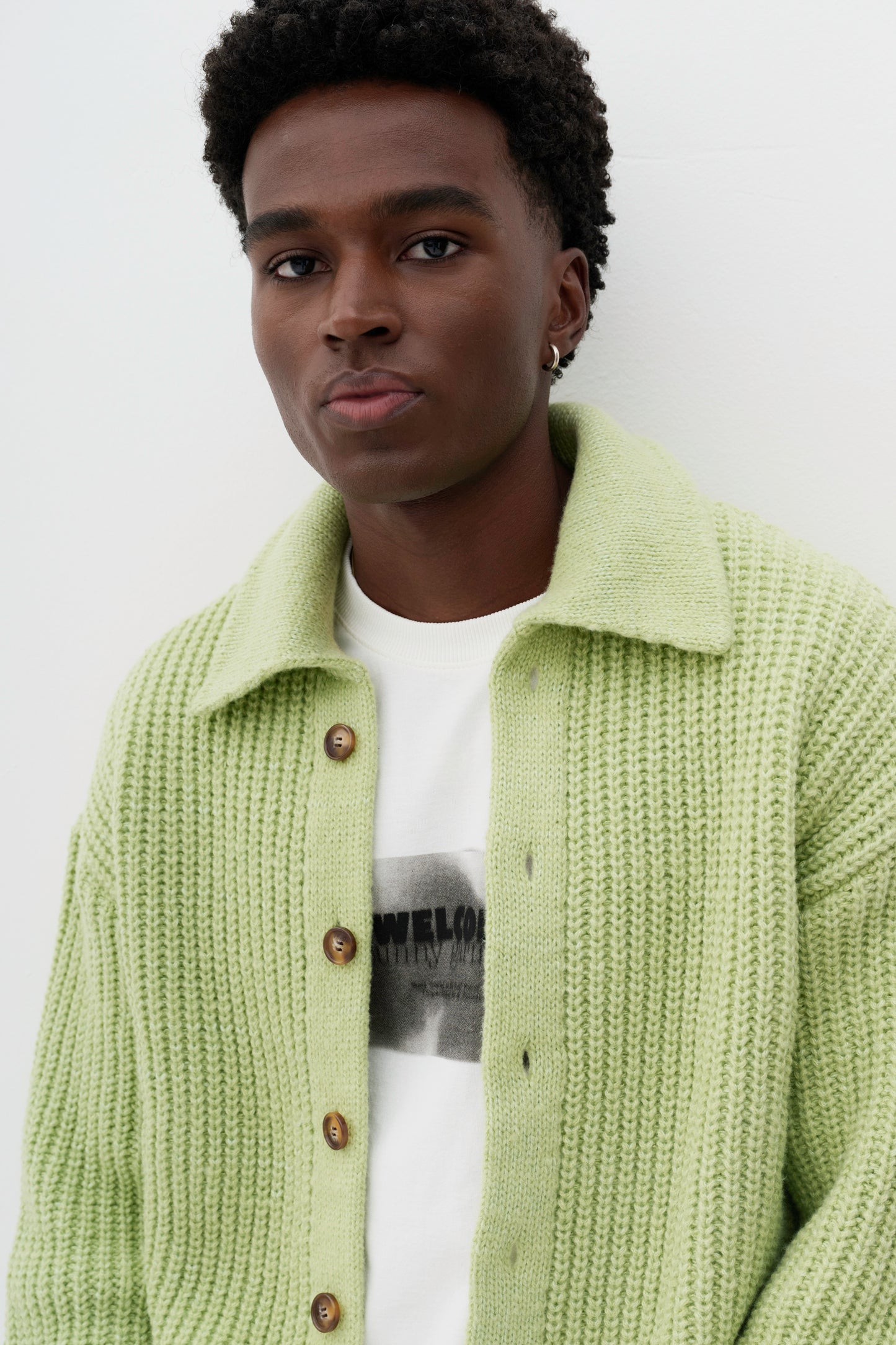 Cardigan Pom Tricô - Verde Mint