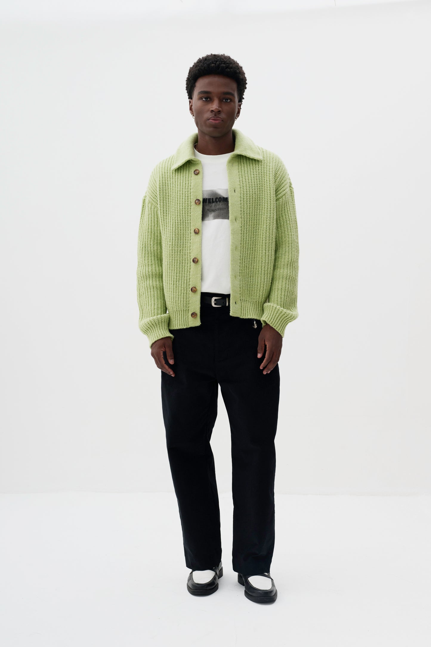 Cardigan Pom Tricô - Verde Mint