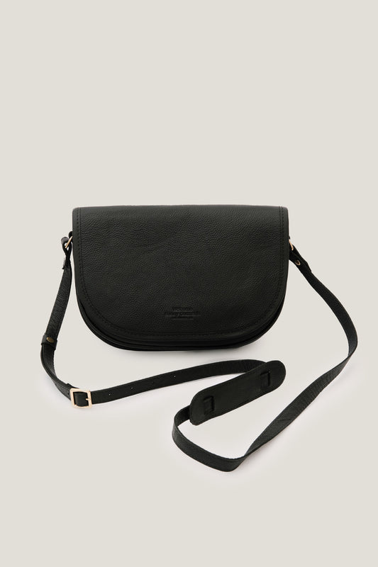 Bolsa de Couro Half Moon - Preta