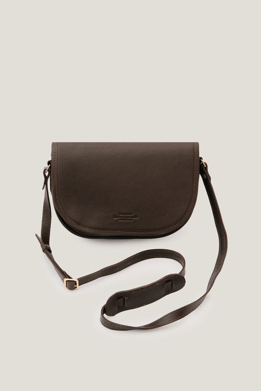 Bolsa de Couro Half Moon - Marrom Cacau