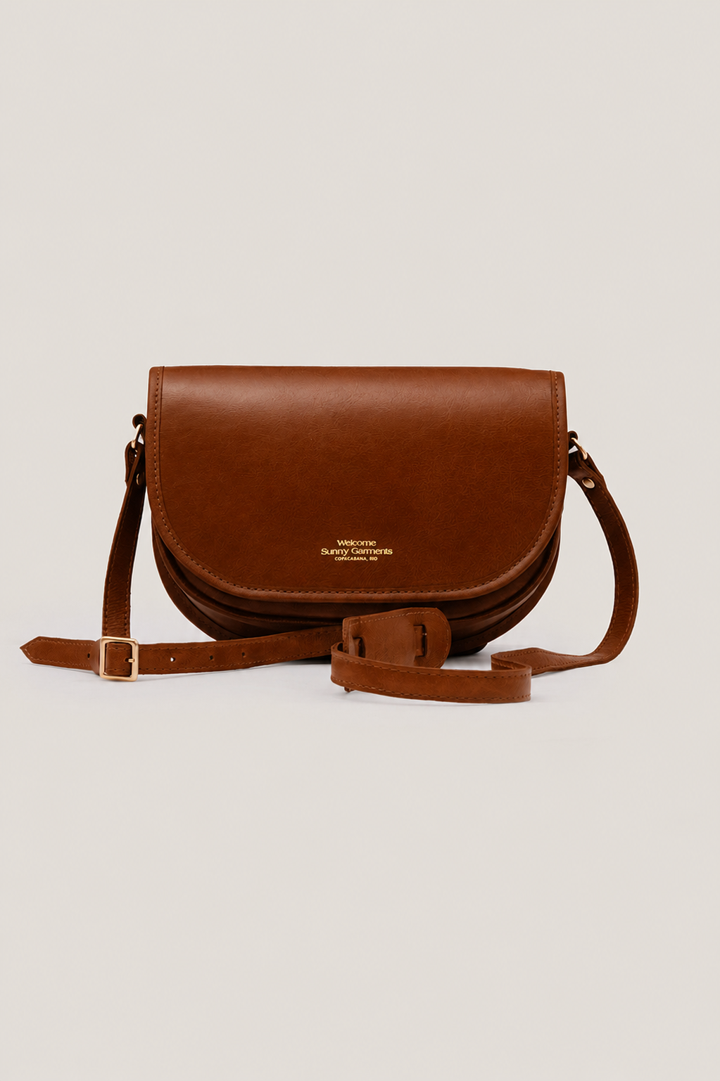 Bolsa de Couro Half Moon - Marrom Caramelo