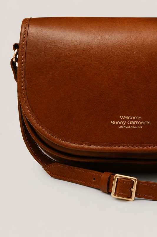 Bolsa de Couro Half Moon - Marrom Caramelo