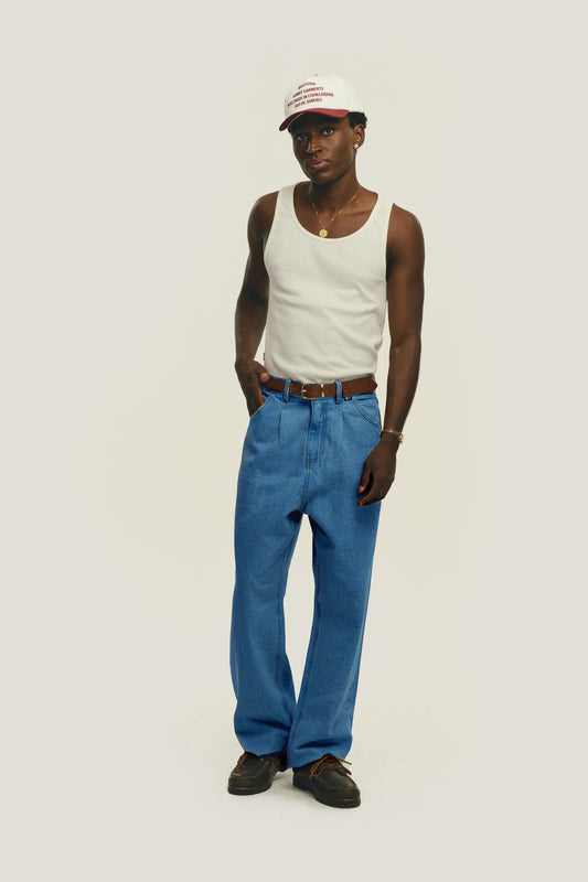 Calça Jeans Sunny Prega Única - Azul Médio