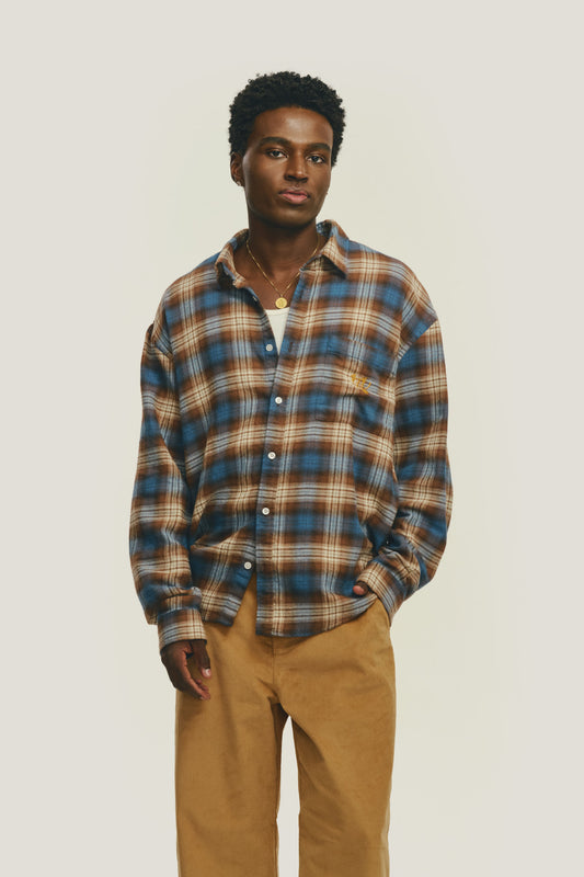 Camisa Xadrez ML - Marrom e Azul