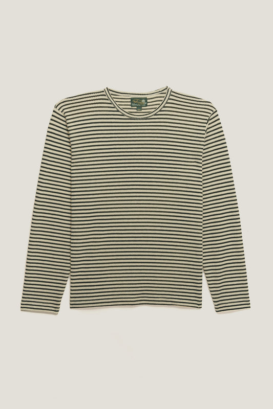 T-Shirt Regular Fit Tricô - Off White & Preto