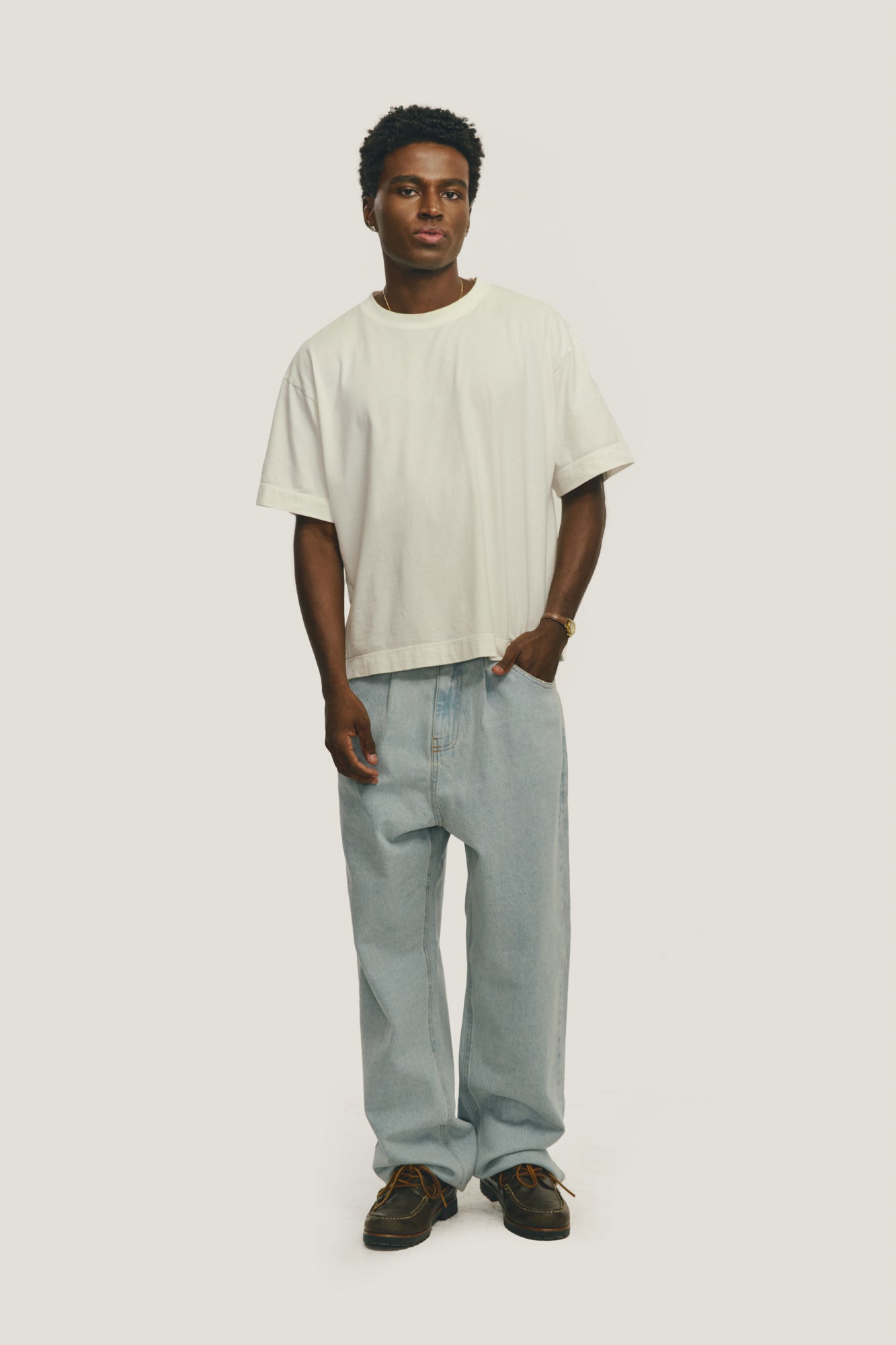 T-shirt Boxy Fit Basic - Off