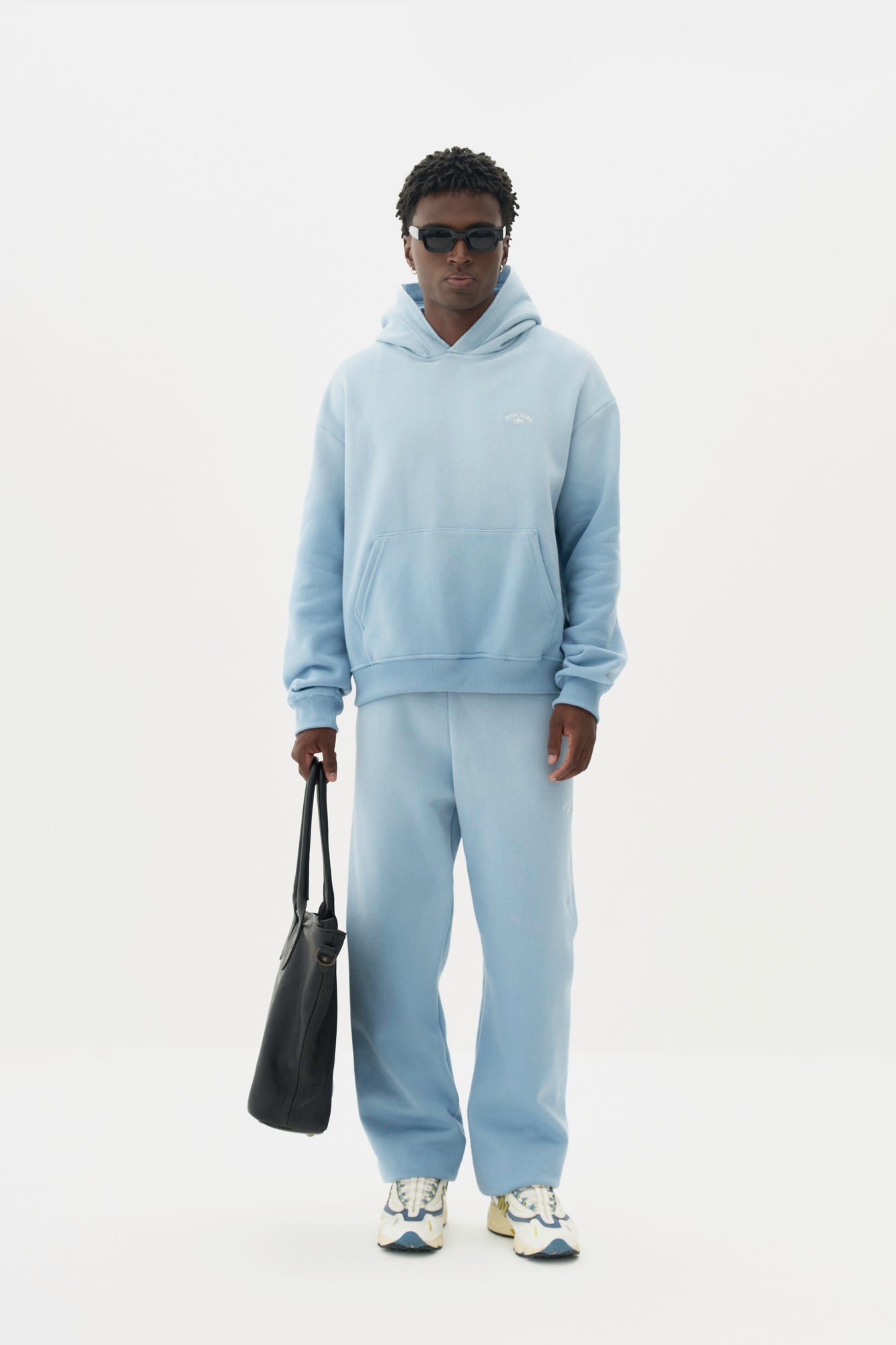 Moletom Hoodie Boxy Fit Sun Faded - Azul Celeste