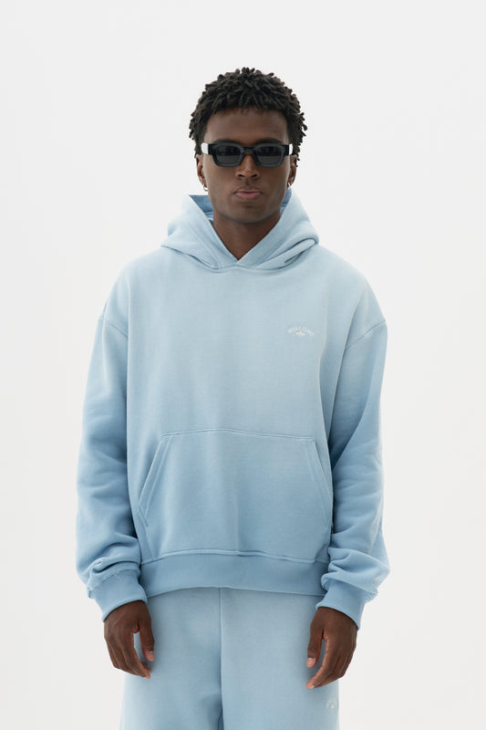 Moletom Hoodie Boxy Fit Sun Faded - Azul Celeste