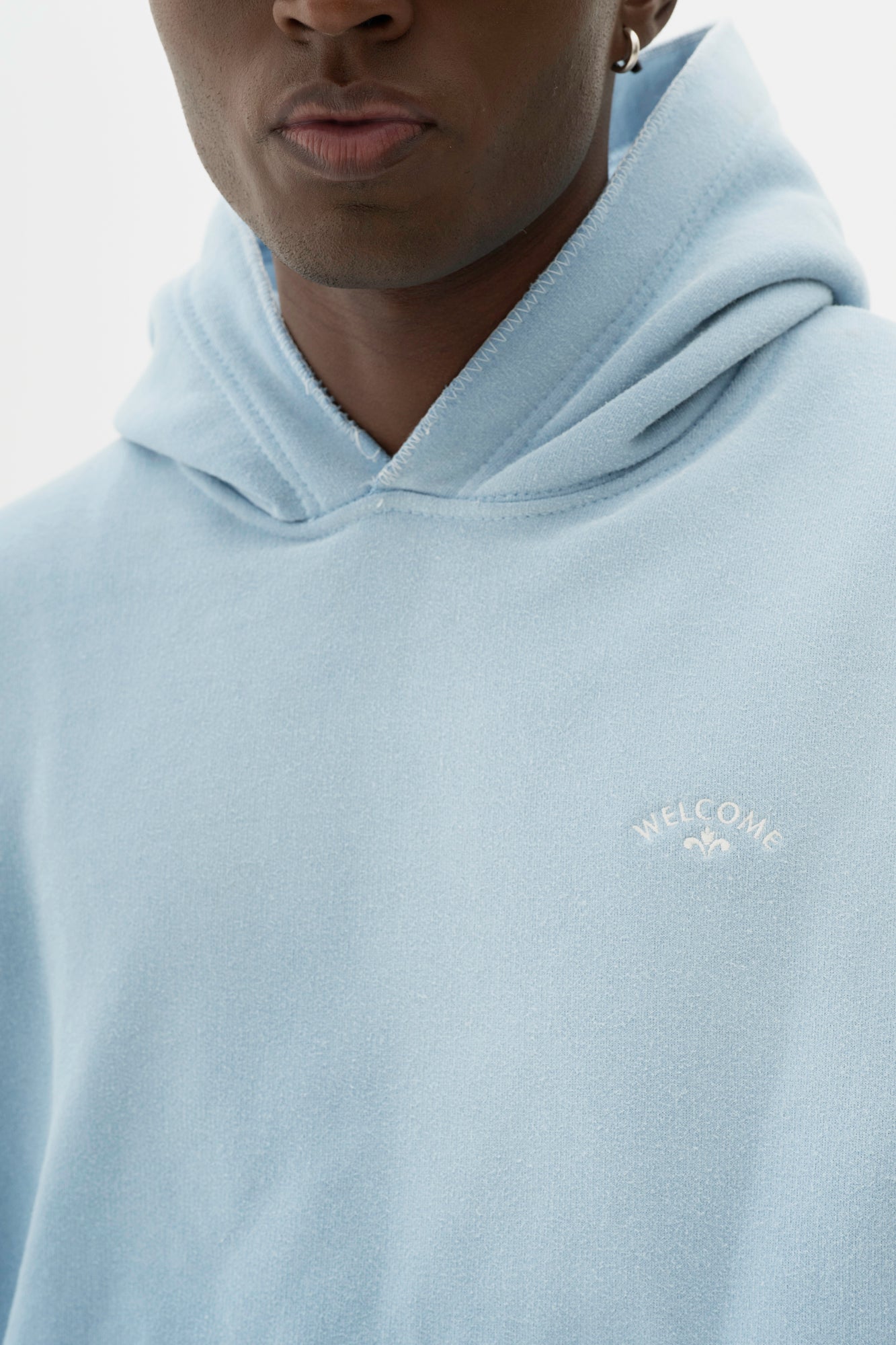 Moletom Hoodie Boxy Fit Sun Faded - Azul Celeste