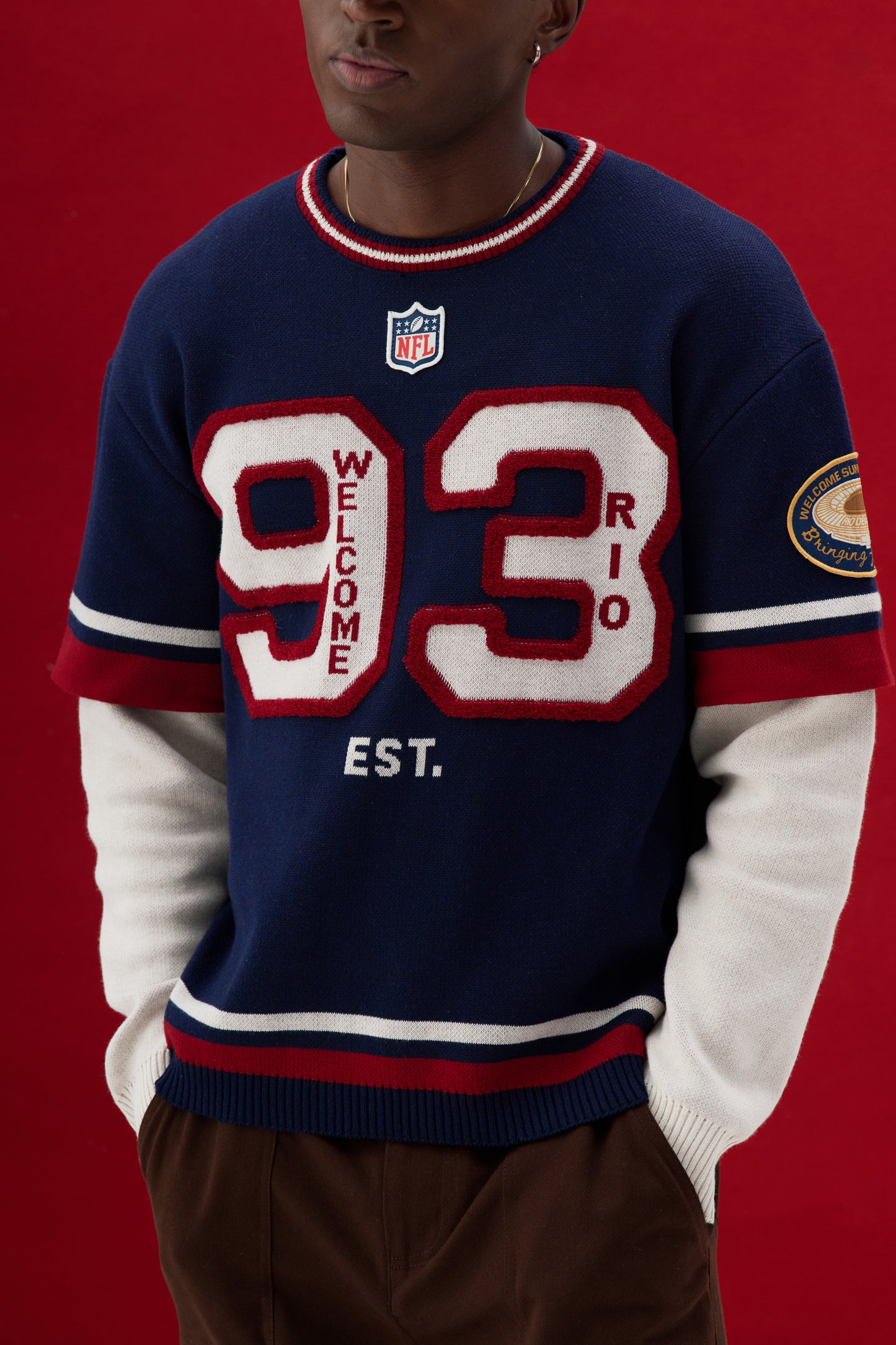 Camisa Jersey Tricô x NFL - Azul