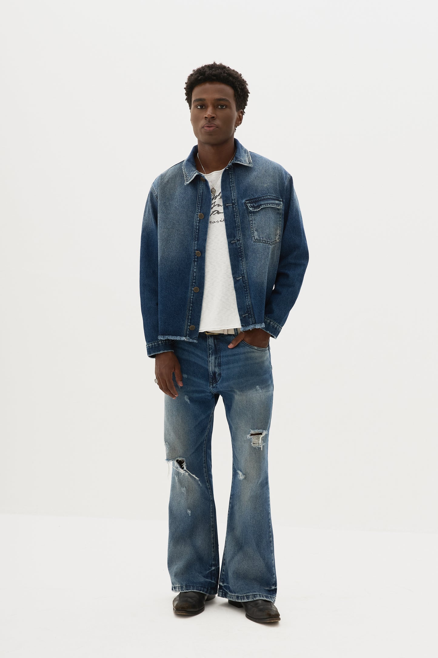 Jaqueta Jeans Worn x Egho - Azul Médio