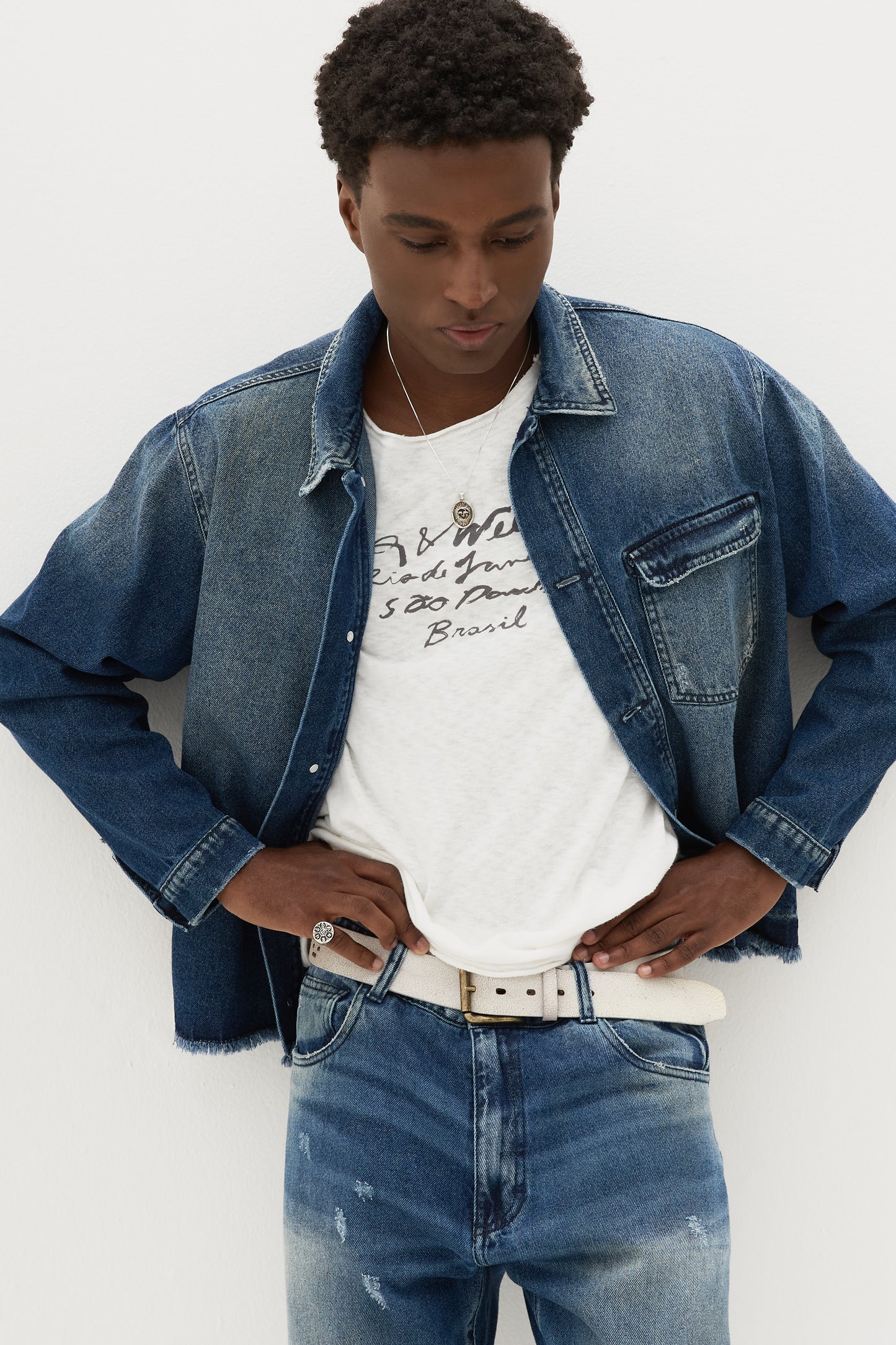 Jaqueta Jeans Worn x Egho - Azul Médio